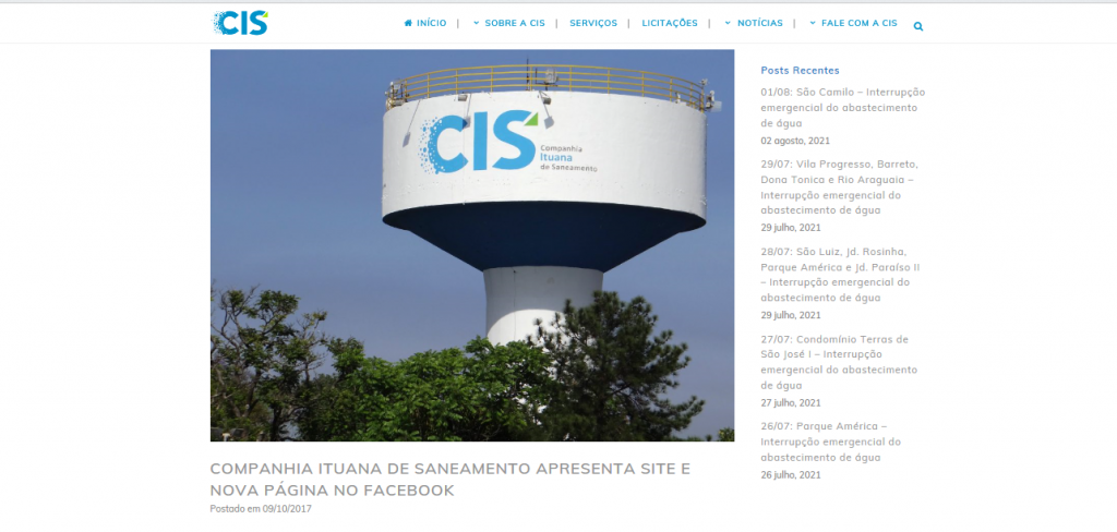 Novo Site e Facebook CIS